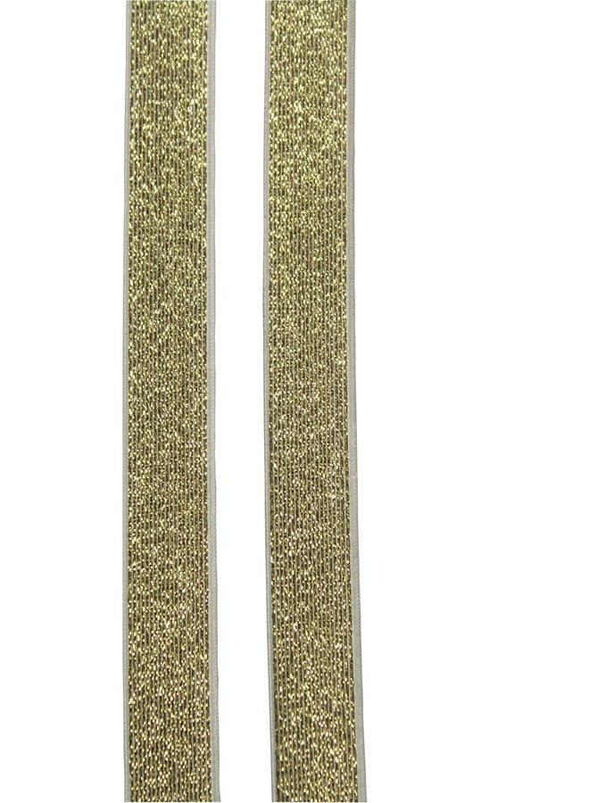 Jainsons KNITTED LUREX GOLDEN ZARI ELASTIC 25 METERS PACK Premium Boutique Range Heavy Quality, ideal for Tailoring/Sewing, Fashion Designing, Boutique, Stitching. (GOLD, 0.75") - Image 1